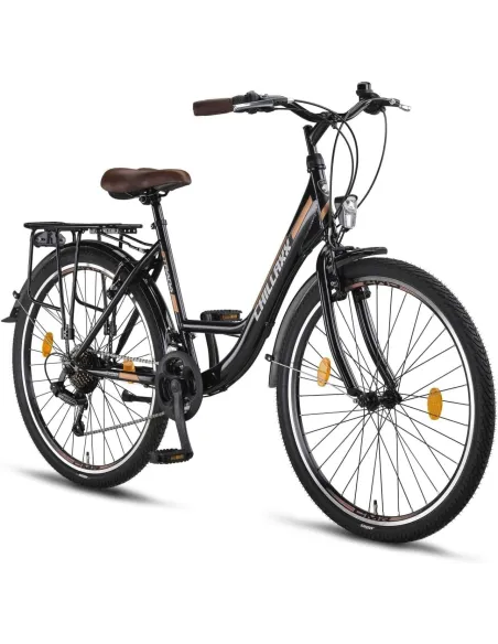 Rower Miejski Uniwersalny 28 Oświetlenie Dzwonek 21 Biegów Stopka Bagażnik