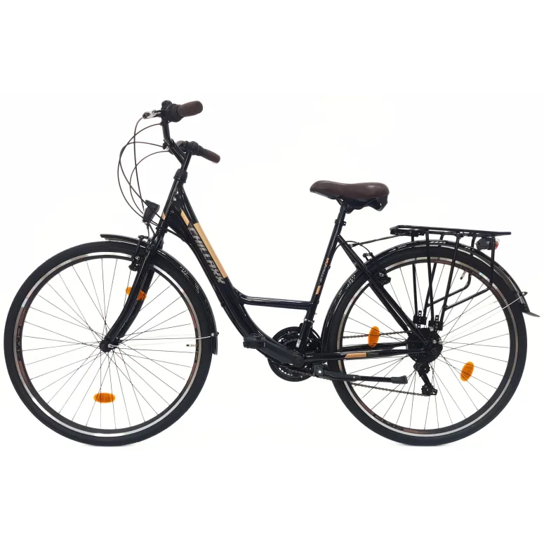 Rower Miejski Uniwersalny 28 Oświetlenie Dzwonek 21 Biegów Stopka Bagażnik