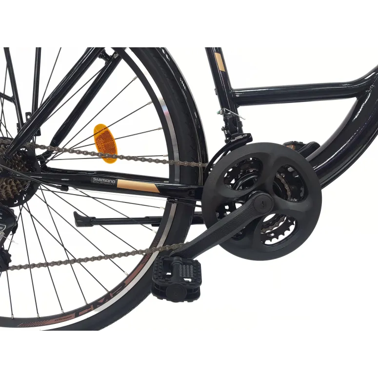 Rower Miejski Uniwersalny 28 Oświetlenie Dzwonek 21 Biegów Stopka Bagażnik