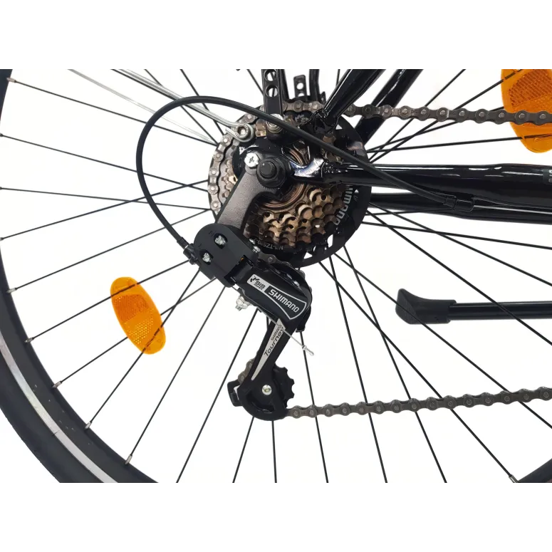 Rower Miejski Uniwersalny 28 Oświetlenie Dzwonek 21 Biegów Stopka Bagażnik