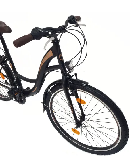 Rower Miejski Damski 26 Dziewczęcy 21 Biegów Revo Błotniki Dzwonek Stopka