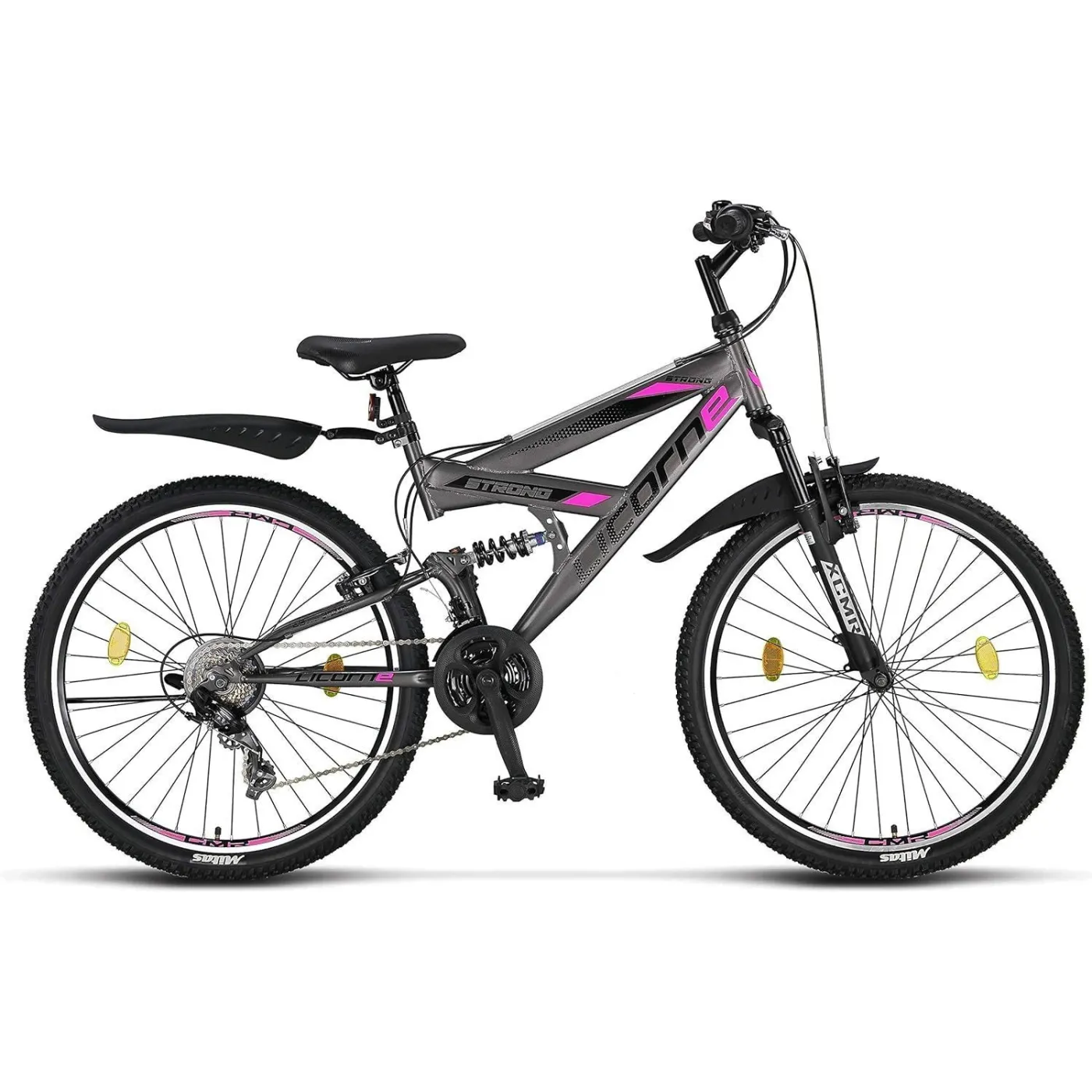 Rower Górski Uniwersalny 26 Full Amory MTB 21 Biegów Revo Dzwonek Stopka