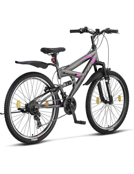 Rower Górski Uniwersalny 26 Full Amory MTB 21 Biegów Revo Dzwonek Stopka