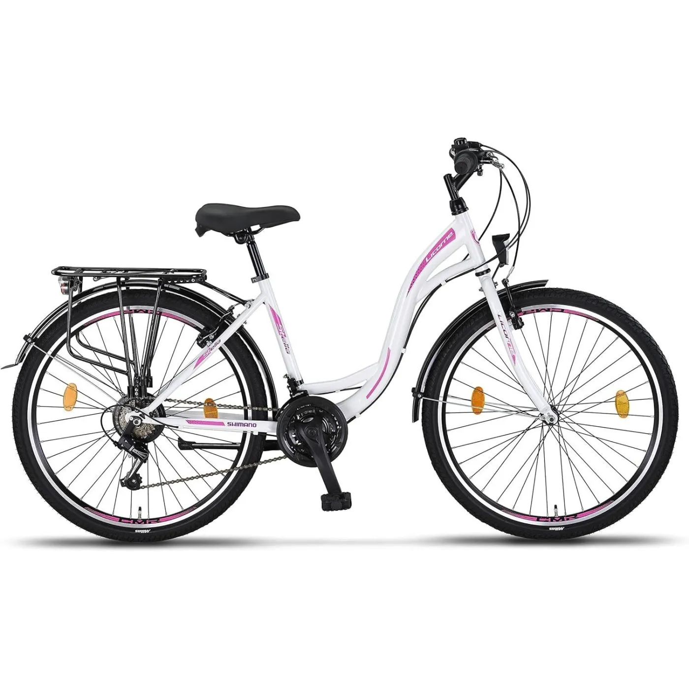 Rower Miejski Dziewczęcy 26 Revo 21 Biegów Światła Stopka Dzwonek Bagażnik