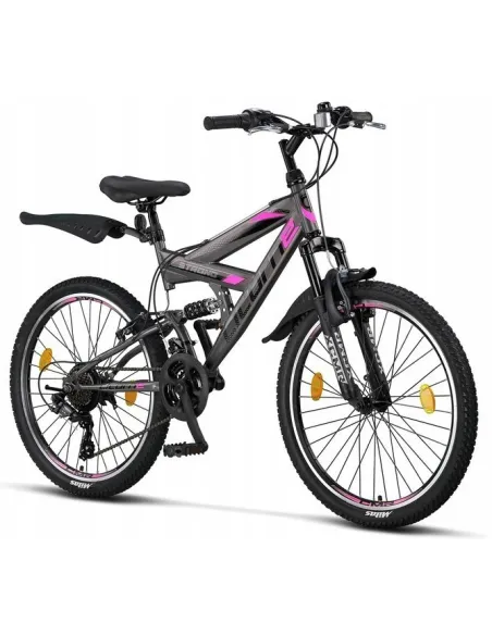 Rower Górski Dziecięcy 24 MTB Młodzieżowy Dzwonek Odblaski Stopka Revo Stal