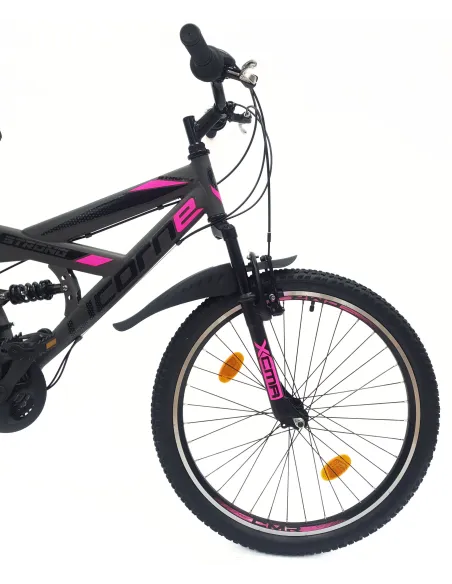 Rower Górski Dziecięcy 24 MTB Młodzieżowy Dzwonek Odblaski Stopka Revo Stal