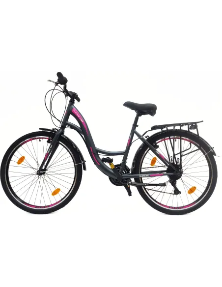 Rower Miejski Damski 26 Młodzieżowy Revo Błotniki Bagażnik Dzwonek Stopka