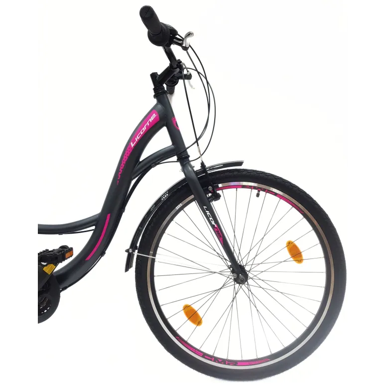 Rower Miejski Damski 26 Młodzieżowy Revo Błotniki Bagażnik Dzwonek Stopka