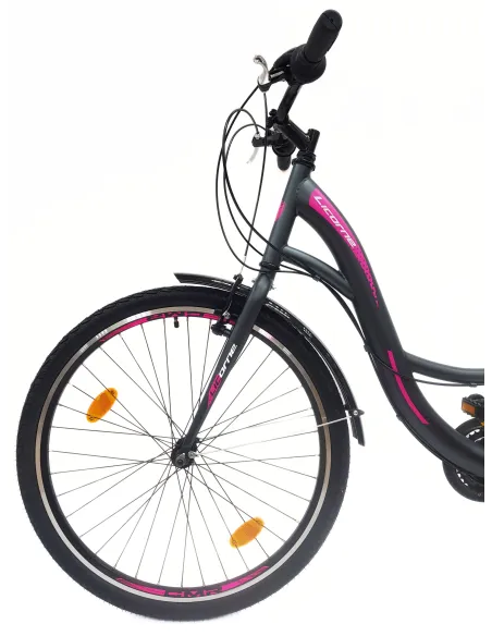 Rower Miejski Damski 26 Młodzieżowy Revo Błotniki Bagażnik Dzwonek Stopka