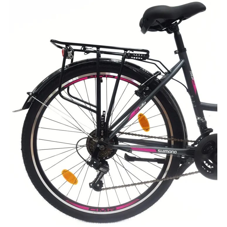 Rower Miejski Damski 26 Młodzieżowy Revo Błotniki Bagażnik Dzwonek Stopka