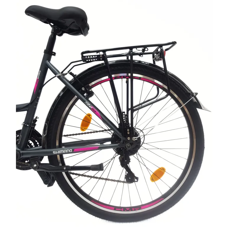 Rower Miejski Damski 26 Młodzieżowy Revo Błotniki Bagażnik Dzwonek Stopka