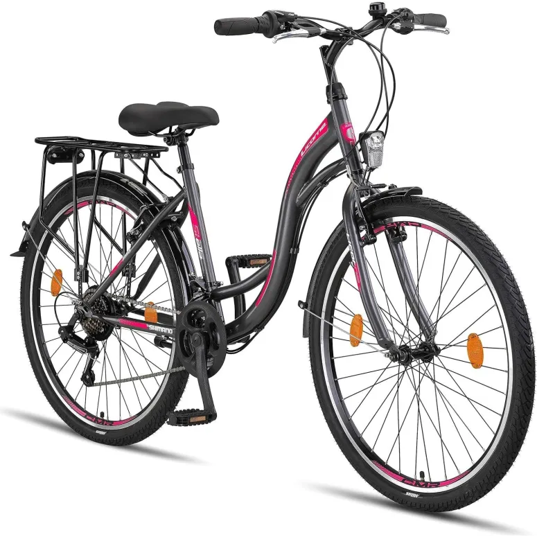 Rower Miejski Damski 26 Młodzieżowy Revo Błotniki Bagażnik Dzwonek Stopka