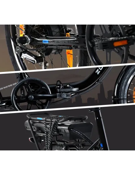 Elektryczny Rower Miejski 20 Składak 250W Wspomaganie ALU Bagażnik Dzwonek