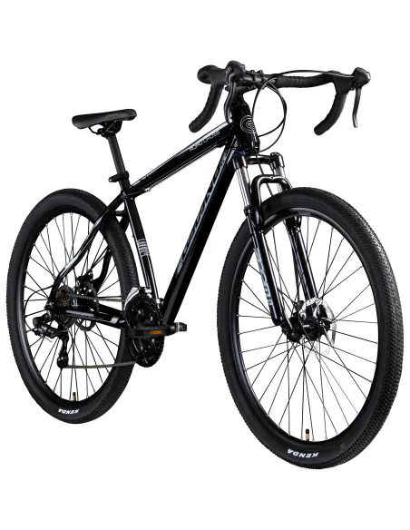 Rower Szosowy Uniwersalny 29 Przełajowy Aluminiowy Tarcze 14 Biegów Dzwonek