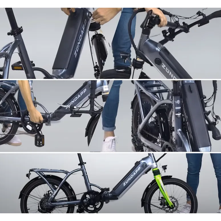 Elektryczny Rower Składany 20 Męski Damski Miejski Składak ALU Tarcze Bagaż