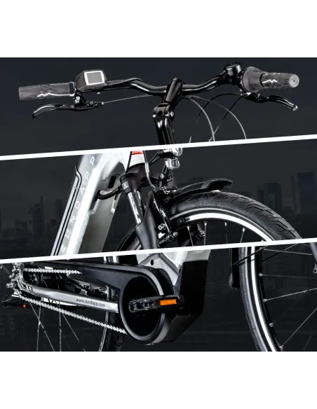 Elektryczny Rower Miejski 28 Damski Męski ALU Wspomaganie 4 Tryby LCD Nexus