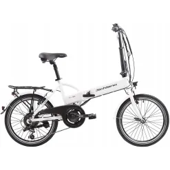 Elektryczny Rower Miejski 20 Damski Męski ALU Składak Bagaż Światła Dzwonek