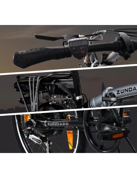 Elektryczny Rower Składany 20 Składak ALU 3 Tryby Wspomaganie Revo Błotniki