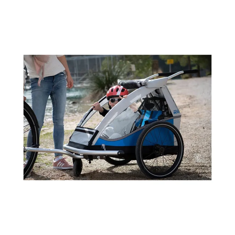 Przyczepka Rowerowa XLC BS-C07 Dwuosobowa Dla Dzieci Składana Wózek Odblask