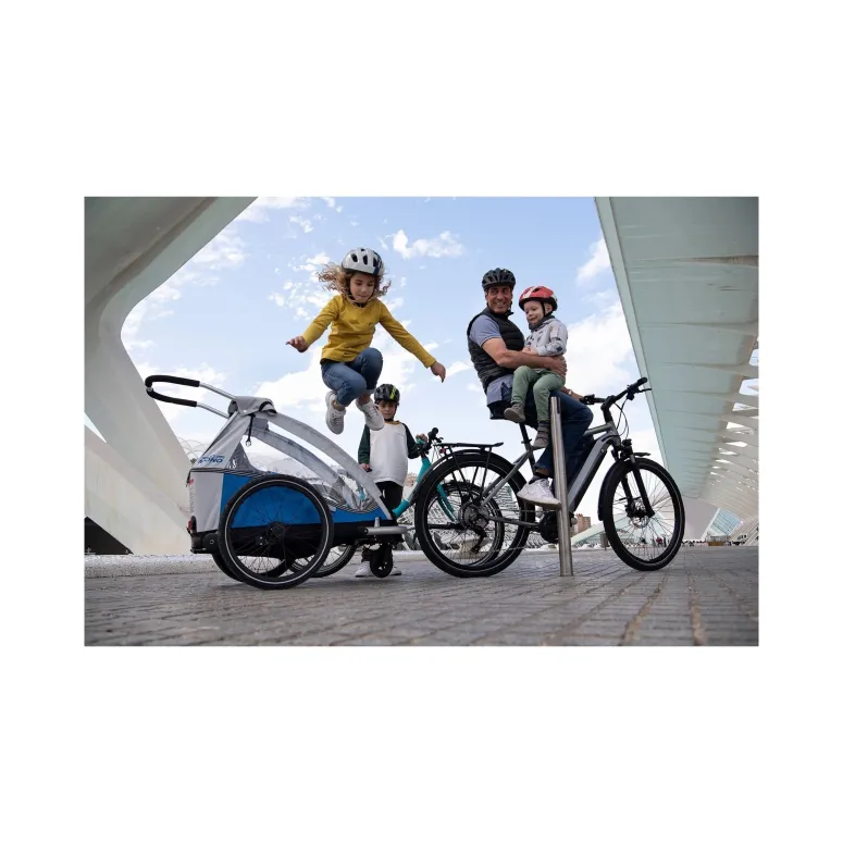 Przyczepka Rowerowa XLC BS-C07 Dwuosobowa Dla Dzieci Składana Wózek Odblask