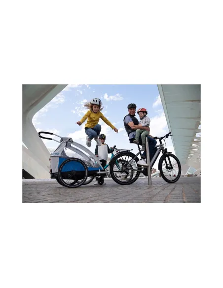 Przyczepka Rowerowa XLC BS-C07 Dwuosobowa Dla Dzieci Składana Wózek Odblask