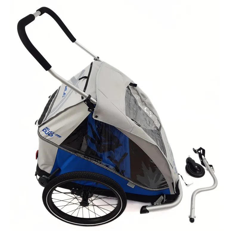 Przyczepka Rowerowa XLC BS-C07 Dwuosobowa Dla Dzieci Składana Wózek Odblask