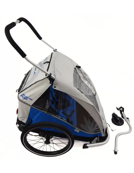 Przyczepka Rowerowa XLC BS-C07 Dwuosobowa Dla Dzieci Składana Wózek Odblask