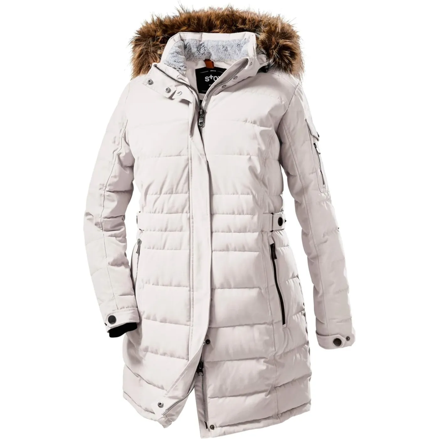 Parka Damska Zimowa Stoy Wmn Quilted Prk A Wodoodporna Plus Size Kaptur r52