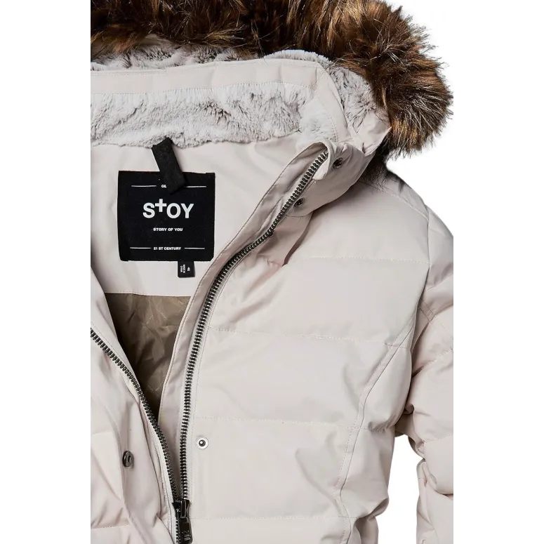 Parka Damska Zimowa Stoy Wmn Quilted Prk A Wodoodporna Plus Size Kaptur r52