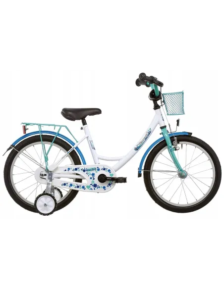 Dziecięcy Rowerek 16 Dziewczynki Koszyk Kółka boczne