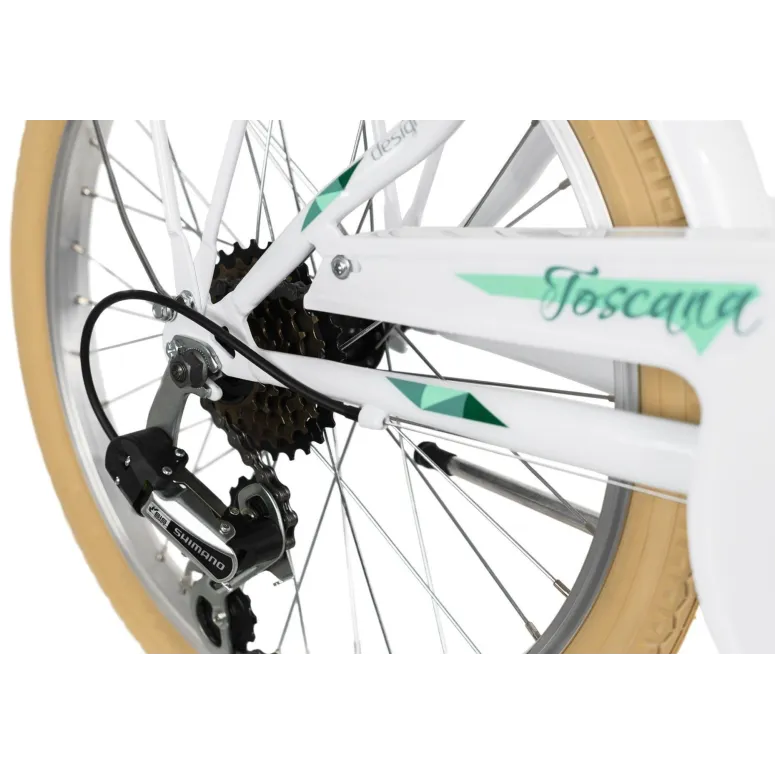 Dziecięcy Rowerek Miejski Dziewczynki 20 Damka 6 Biegów V Brake