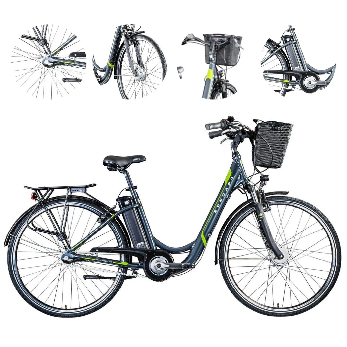 Elektryczny Rower Miejski 28 Nexus 3 Wspomaganie 5 Trybów 10,4 Ah Dzwonek