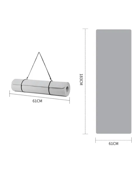 Mata Do Ćwiczeń Treningu Fitness Yoga Antypoślizgowa Pilates 183cm TPE