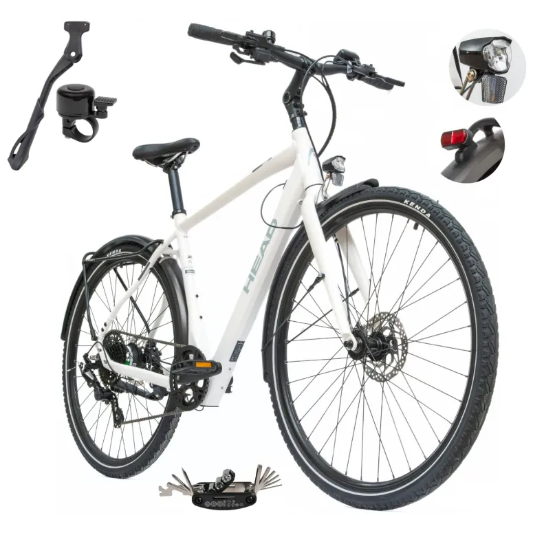 Rower Elektryczny Męski Trekkingowy 28 HEAD 250W Bafang Hydraulika Lekki