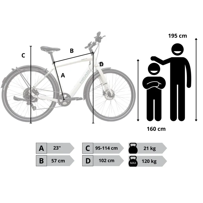 Rower Elektryczny Męski Trekkingowy 28 HEAD 250W Bafang Hydraulika Lekki