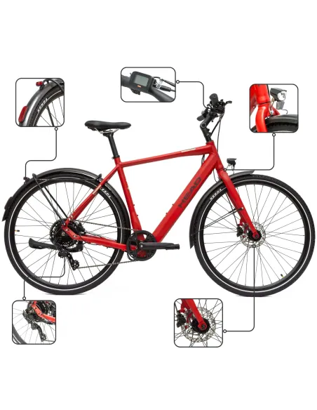 Rower Elektryczny Męski Trekkingowy 28 HEAD 250W Bafang Hydraulika Lekki