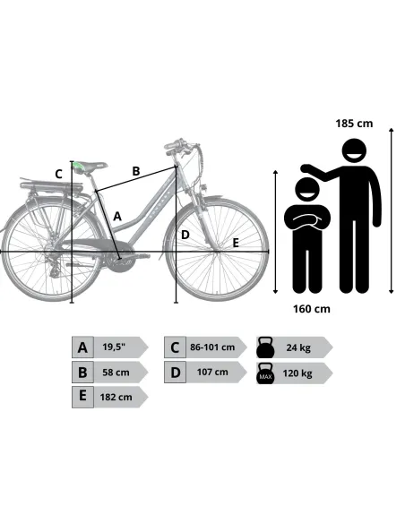 Rower Elektryczny Damski Męski 28" Trekkingowy ALU Shimano 250W Wspomaganie