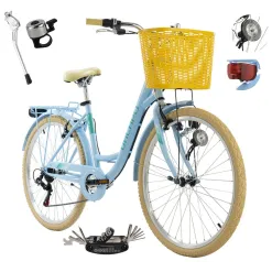 Rower Damski Miejski Koła 26" Koszyk SHIMANO Bagażnik Oświetlenie Dynamo