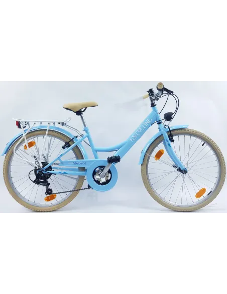 Rower Dziecięcy Miejski 24" Dziewczęcy SHIMANO Błotniki Bagażnik Światła