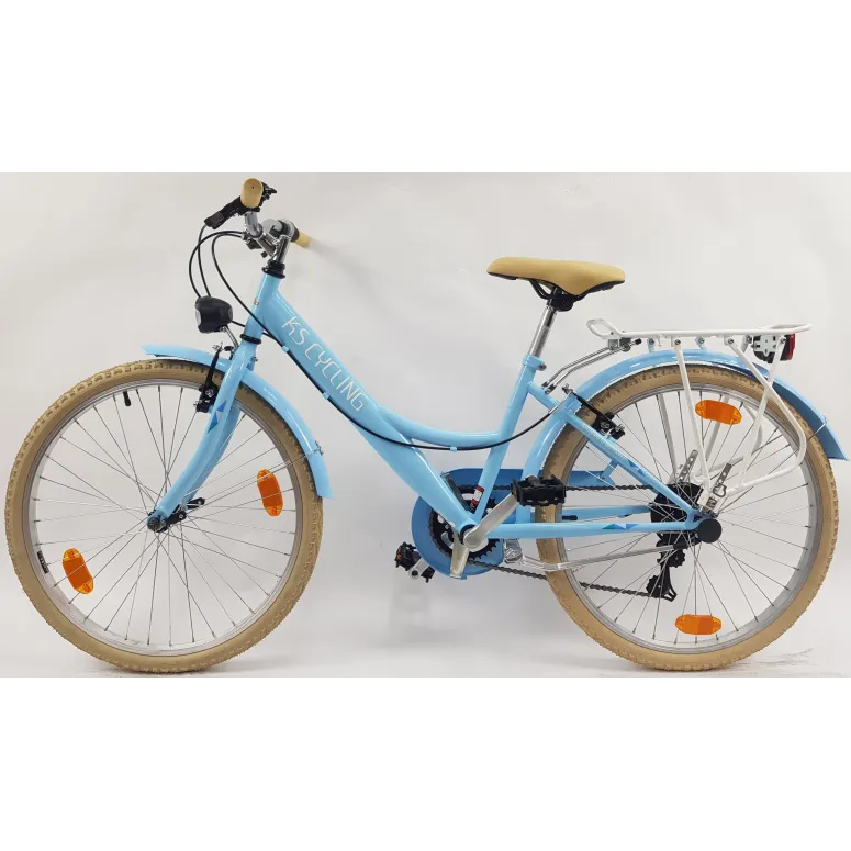 Rower Dziecięcy Miejski 24" Dziewczęcy SHIMANO Błotniki Bagażnik Światła