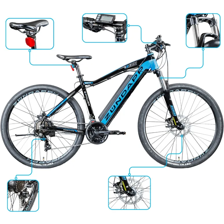 Rower Elektryczny Męski Damski Górski 27,5" Alu 250 W Amory Tarcze LCD MTB