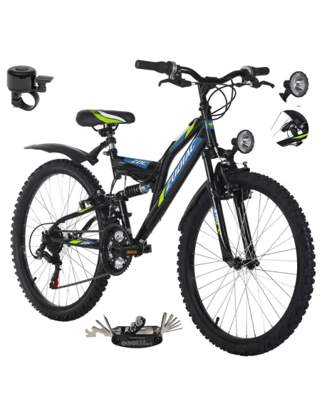 Rower Chłopięcy Górski Koła 24" Junior MTB SHIMANO Oświetlenie Dynamo Amory