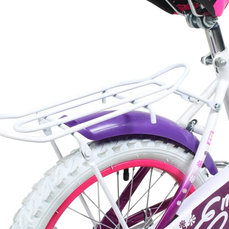 Dziewczęcy Rowerek 14 Kółka Boczne Koszyk Wstążki - 5