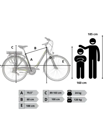 Elektryczny Rower Miejski 28 Damski Męski LED Wspomaganie 5 Tryb Aluminiowy