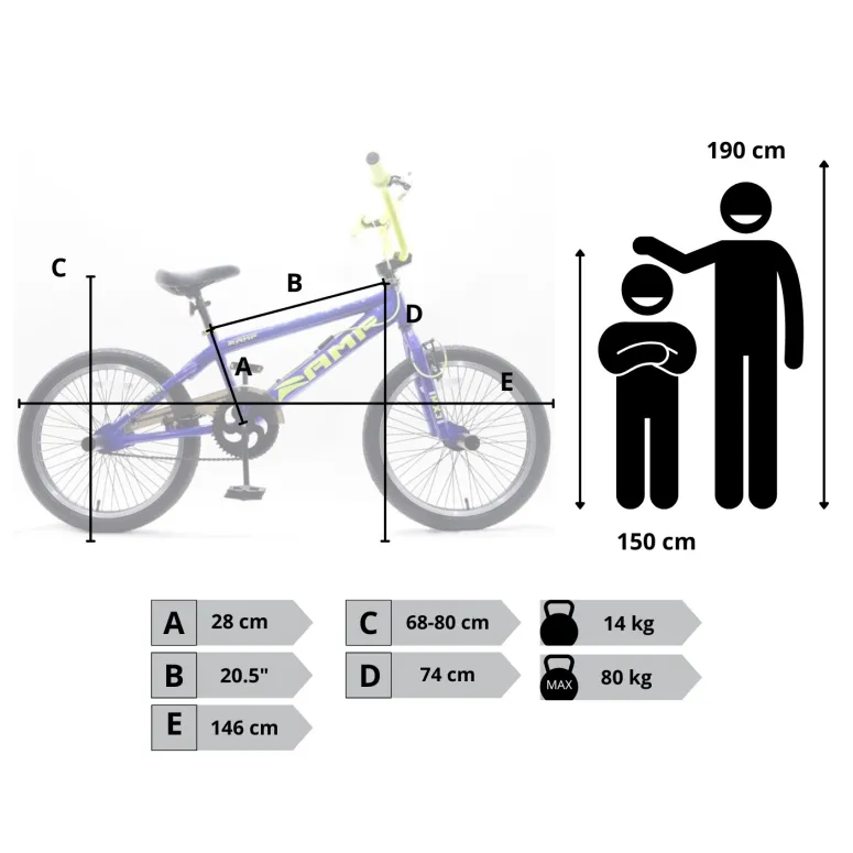 Rower BMX 20" AMP Wyczynowy Młodzieżowy Pegi x4 Rotor Kierownica 360 HIT