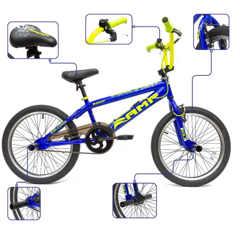 Rower BMX 20" AMP Wyczynowy Młodzieżowy Pegi x4 Rotor Kierownica 360 HIT