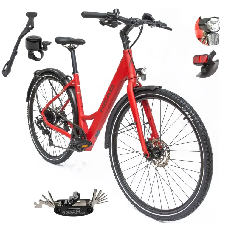 Rower Elektryczny Damski Trekkingowy 28 HEAD 250W Bafang Hydraulika Lekki