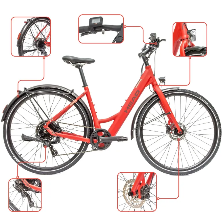 Rower Elektryczny Damski Trekkingowy 28 HEAD 250W Bafang Hydraulika Lekki