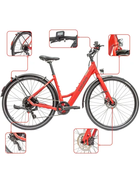 Rower Elektryczny Damski Trekkingowy 28 HEAD 250W Bafang Hydraulika Lekki