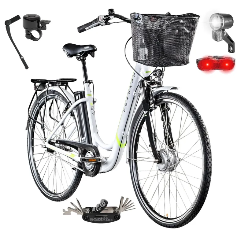 Rower Elektryczny Damski Miejski Koła 28" LCD 250 W Alu Amory SHIMANO Nexus